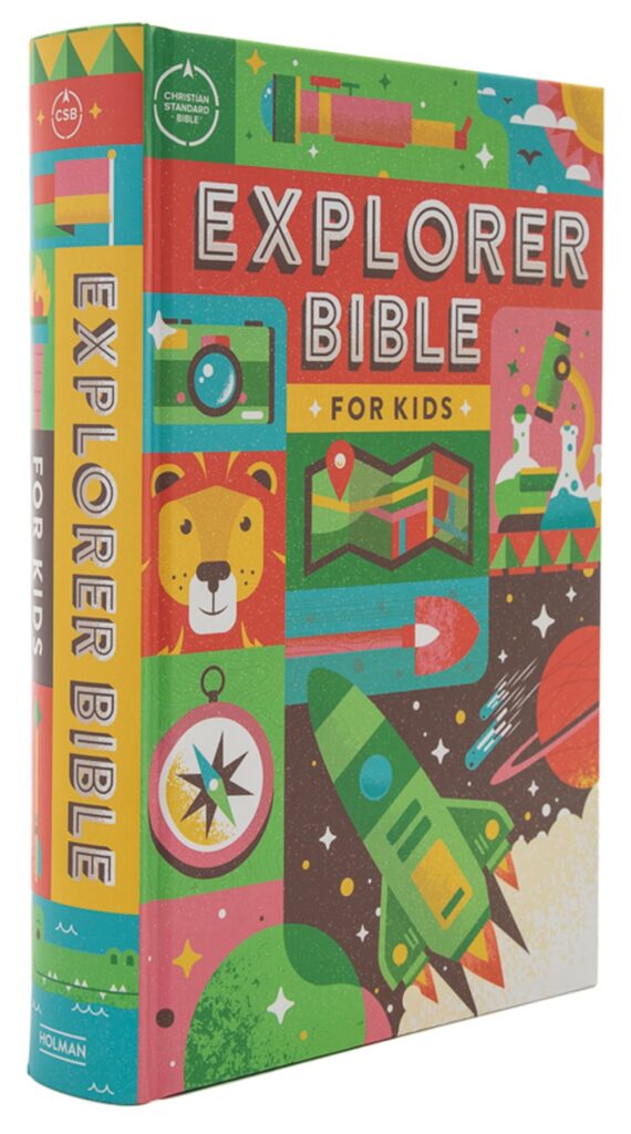 SpineFront of Explorer Bible for Kids. Reviewed by Homeschooling Highway