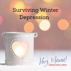 Surviving Winter Depression on background of candle holder 